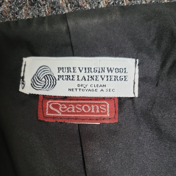 Vintage 100% Pure Virgin Wool 2 Waist-button Blazer Lrg - Picture 7 of 7